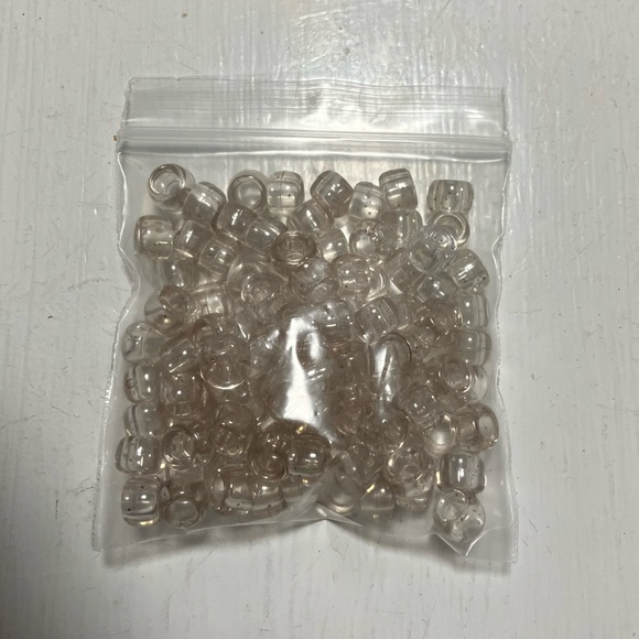 100 Champagne Glitter Pony Beads, DIY Beads, Jewelry Beads, Glitter Beads - Picture 2 of 2